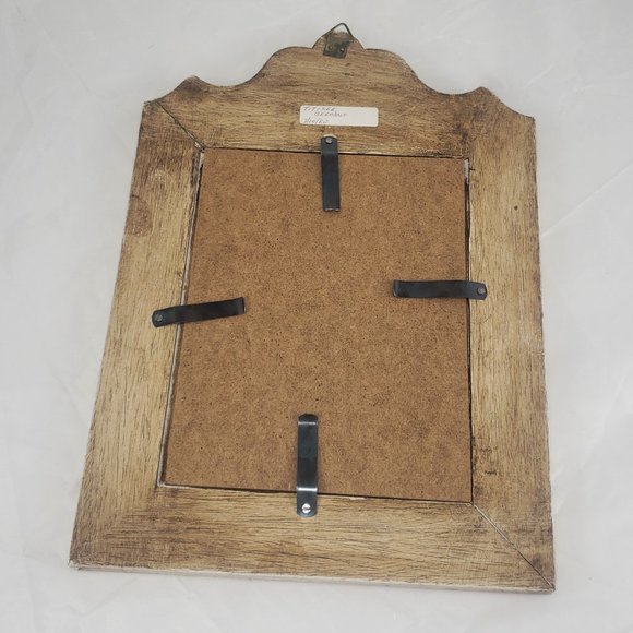 VTG 1980 Titisee Germany Wall-Hanging Mirror Photo Frame Handpainted Rose Floral - Picture 4 of 5